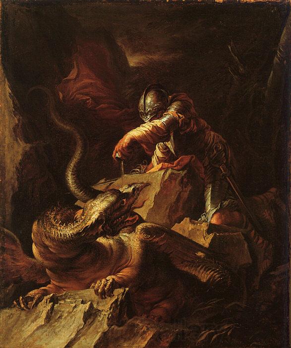 Salvator Rosa Jason Charming the Dragon